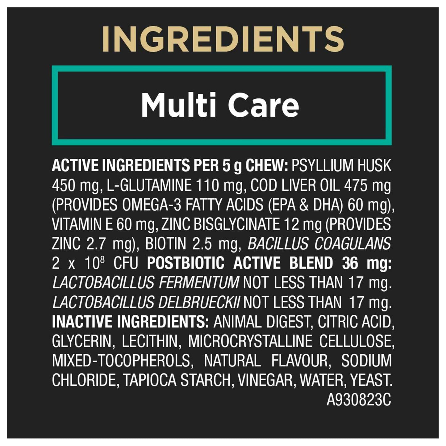 Purina Pro Plan Veterinary Supplements, Mutli Care Dog Chew Probiotic - 300 g (60 Chews) Pro Plan Veterinary Diets