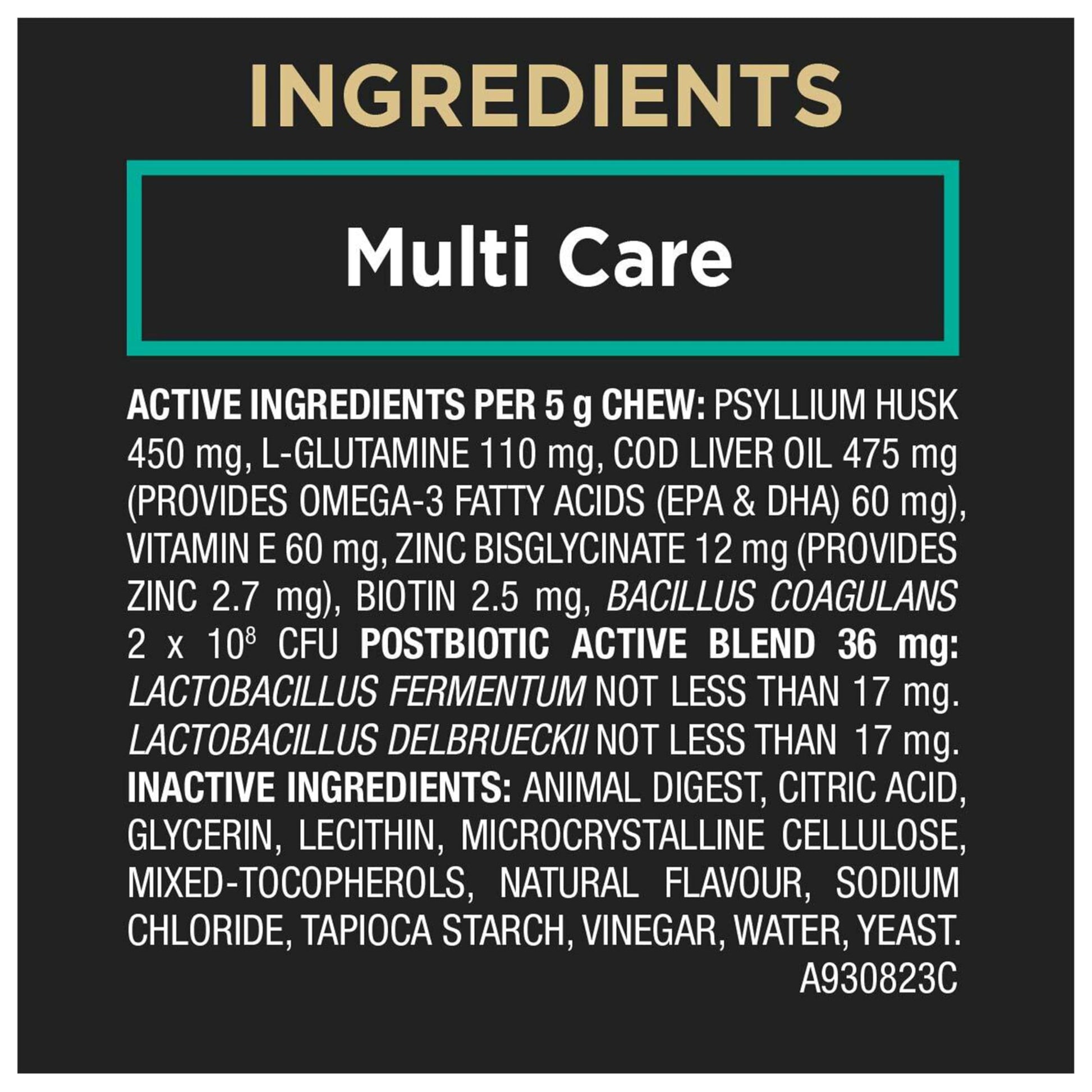 Purina Pro Plan Veterinary Supplements, Mutli Care Dog Chew Probiotic - 300 g (60 Chews) Pro Plan Veterinary Diets