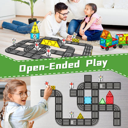 Feoxialy Magnetic Tiles Road Building Blocks for Kids Magnet Tiles Set Toys 🍁 All In One Marketplace Canada