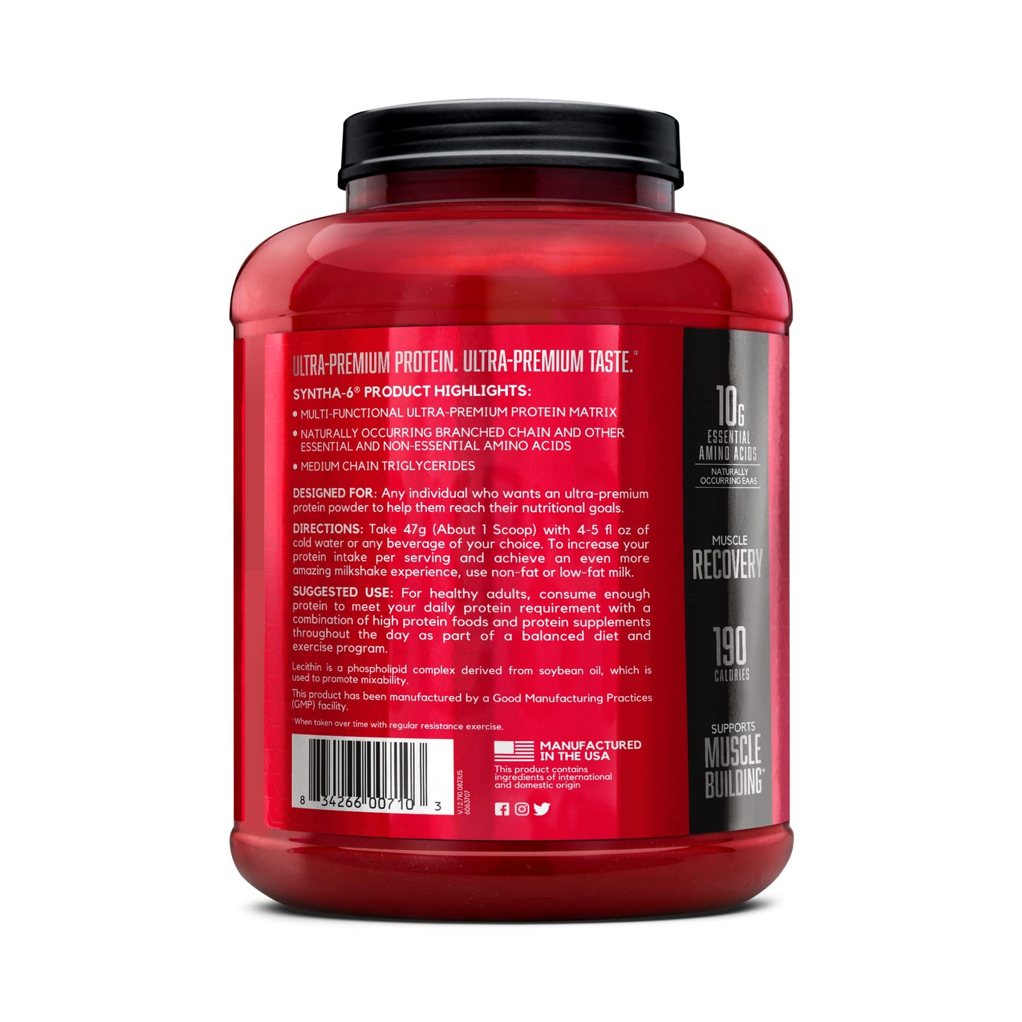 BSN SYNTHA-6 Premium Protein Powder Matrix: Whey Protein + Micellar Casein + Milk Protein Isolate, 2.270g - Vanilla Ice Cream, 48 servings (packaging may vary) BSN