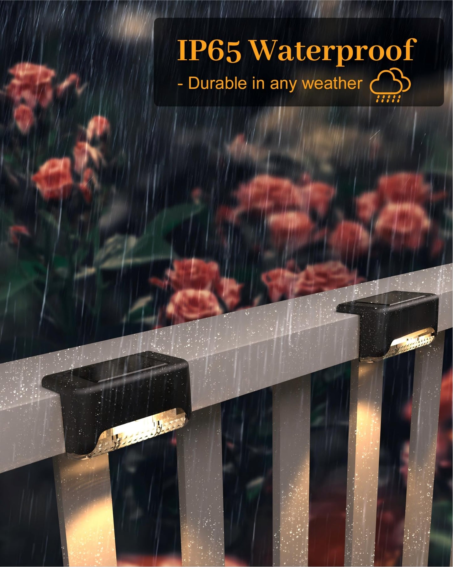 CANASUN Solar Deck Lights 16 Pack Solar Fence Light Solar Powered Outdoor Step Light IP65 Waterproof LED Pathway Light for Deck Fence Railing Garden Patio StairYard (Warm Light) - Available at All In One Marketplace Canada