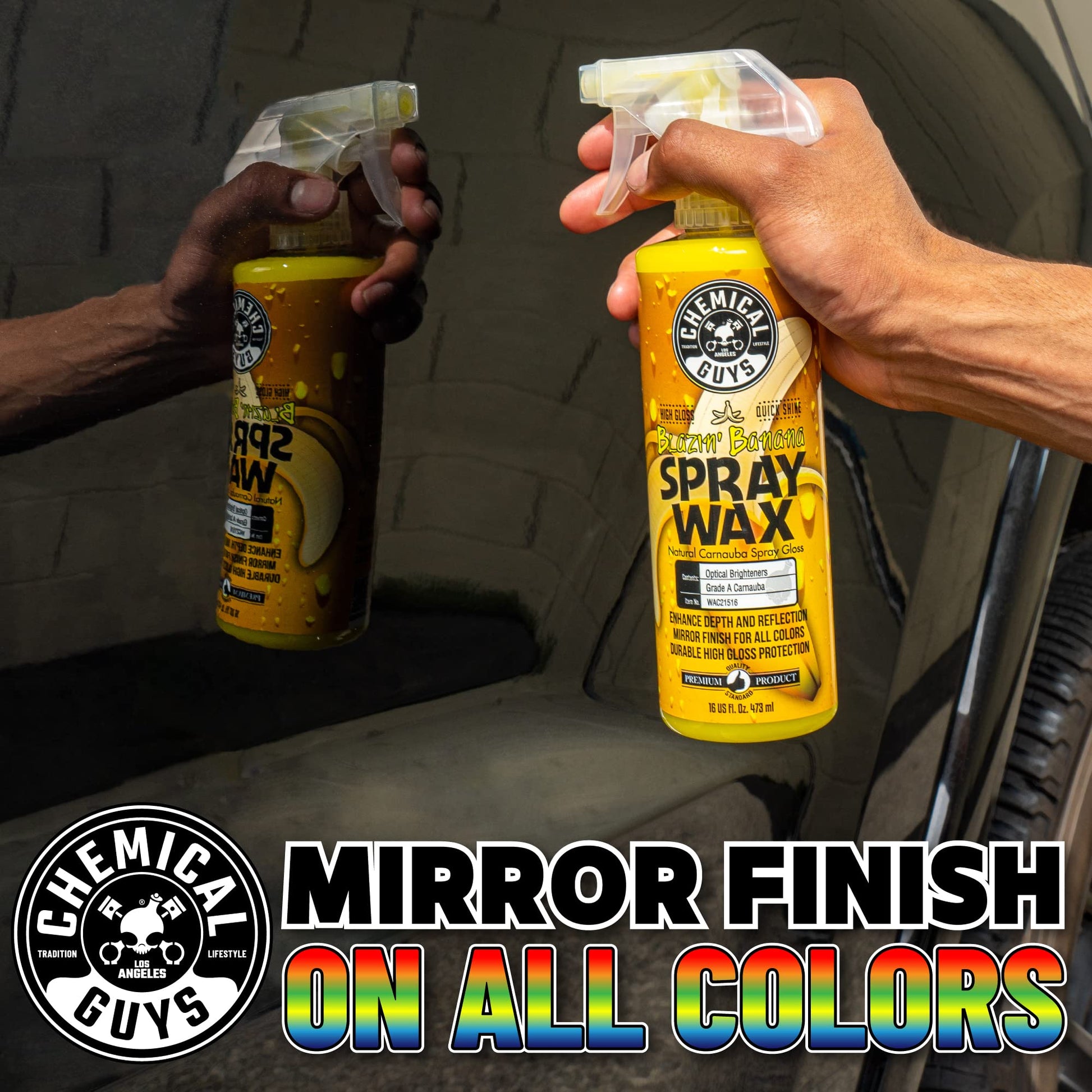 Chemical Guys Blazin' Banana Spray Wax for Car Shine & Protection - Natural Carnauba Formula for Glossy Finish on Paint, Chrome, Metal & Glass - Easy Spray-On, Wipe-Off Application, 473 ml Chemical Guys