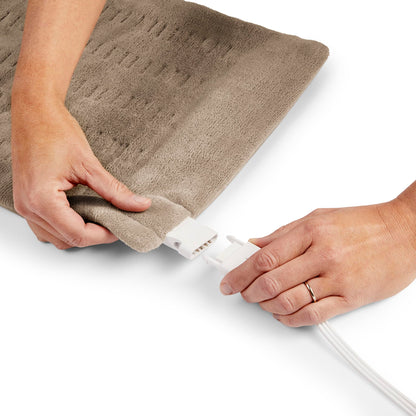 Sunbeam Premium King Size Heating Pad with Compact Storage - Moist Integrated Heating Pad for Pain Relief, 4 Heat Settings, 2 Hour Auto-Off, Beige - Available at All In One Marketplace Canada