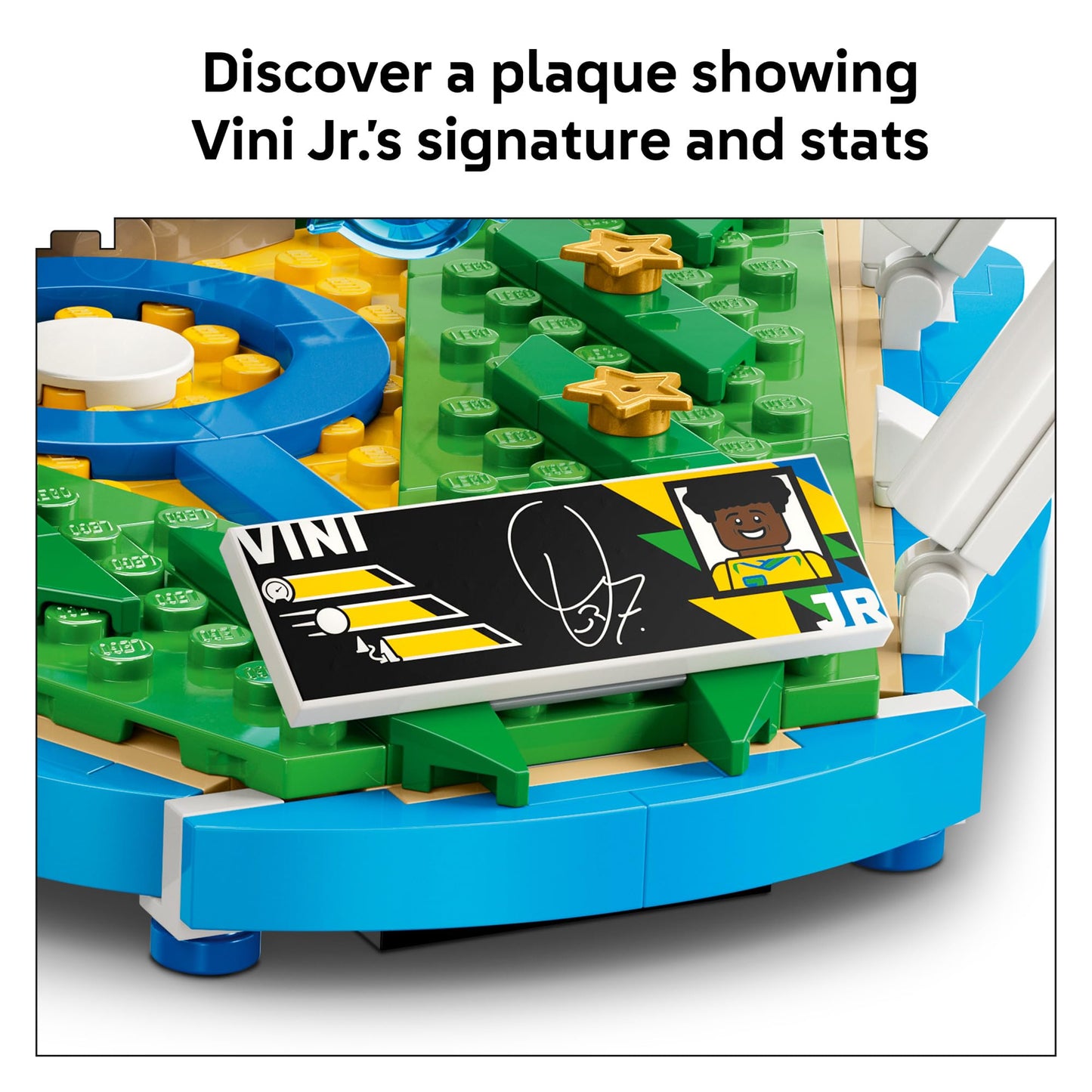 LEGO Editions Vini Jr. – Soccer Highlights - Building Set for Boys & Girls, Ages 10+ - Collectible Soccer Gift W/Plaque - Kids Bedroom or Shelf Decor - 43027