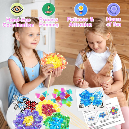 Poke in Fun Art Flower Bouquet Craft Kits for Kids,with 10 Flowers & 2 Butterflies,Arts and Crafts,Mess-Free Craft,DIY Art Activity Birthday Christmas Gifts Ideas for Girls & Boys Ages 4 5 6 7 8 9+ 🍁 All In One Marketplace Canada