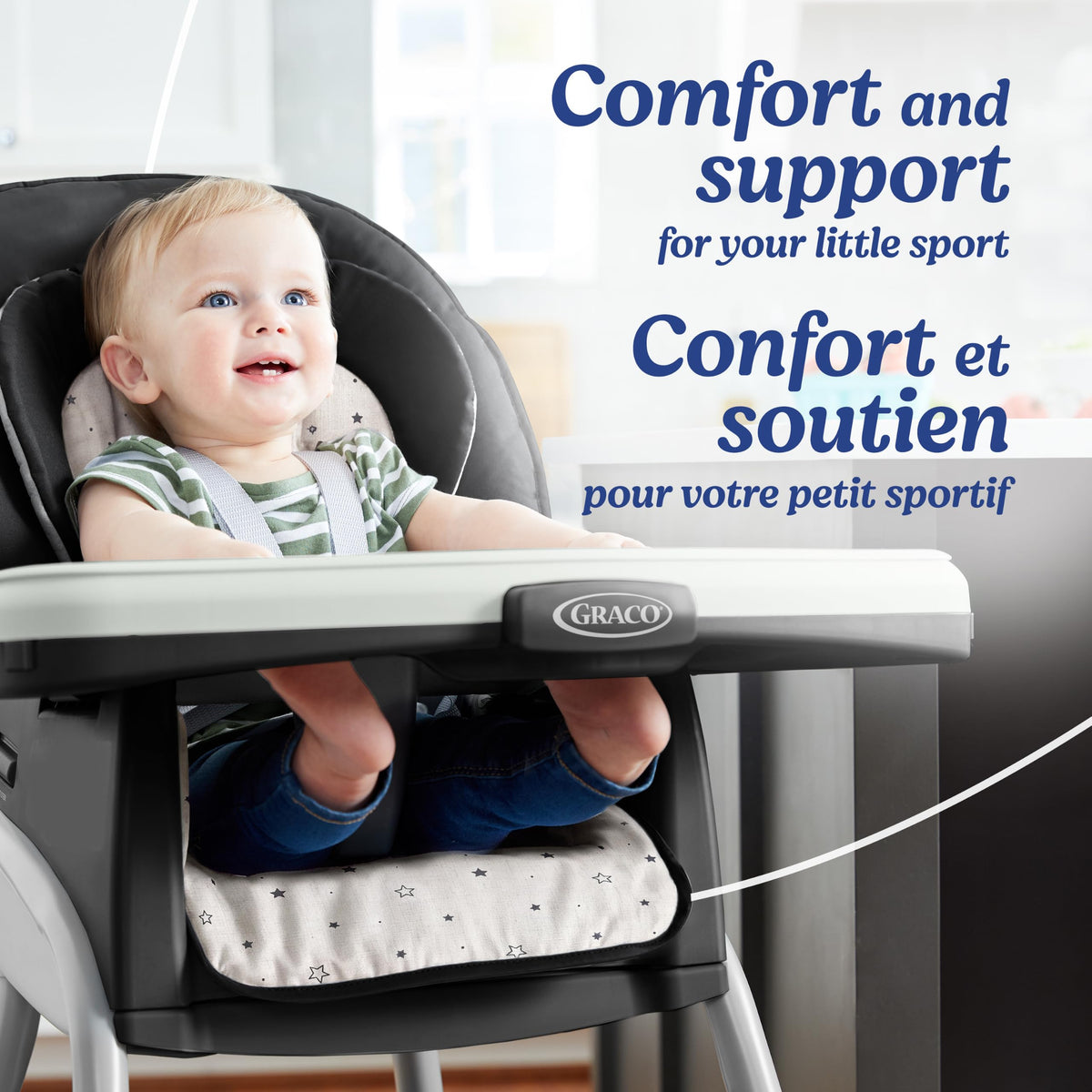 Graco Table2Table LX 6-in-1 Highchair, High Chair & Booster Seat for Babies, Toddlers and Big Kids, Asteroid