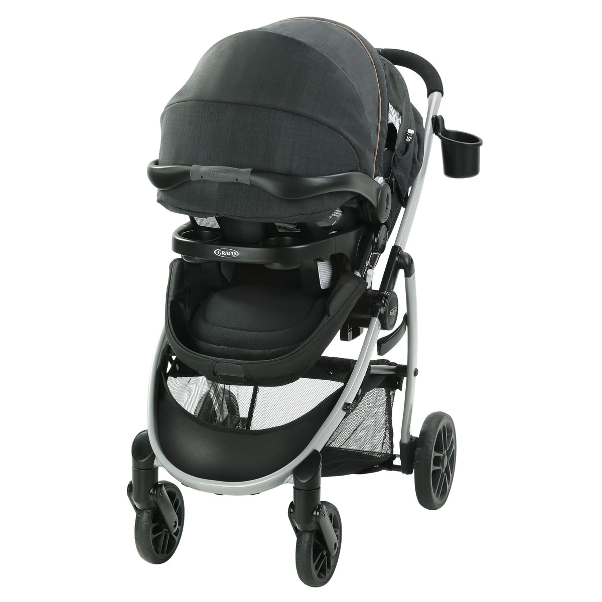 Graco Modes Pramette Travel System, 3-in-1 Baby Stroller and Car Seat Combo with SnugRide SnugLock 35 Infant Car Seat, Rear-Facing from 1.8-16 kg (4-35 lb), Britton