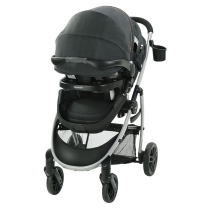Graco Modes Pramette Travel System, 3-in-1 Baby Stroller and Car Seat Combo with SnugRide SnugLock 35 Infant Car Seat, Rear-Facing from 1.8-16 kg (4-35 lb), Britton