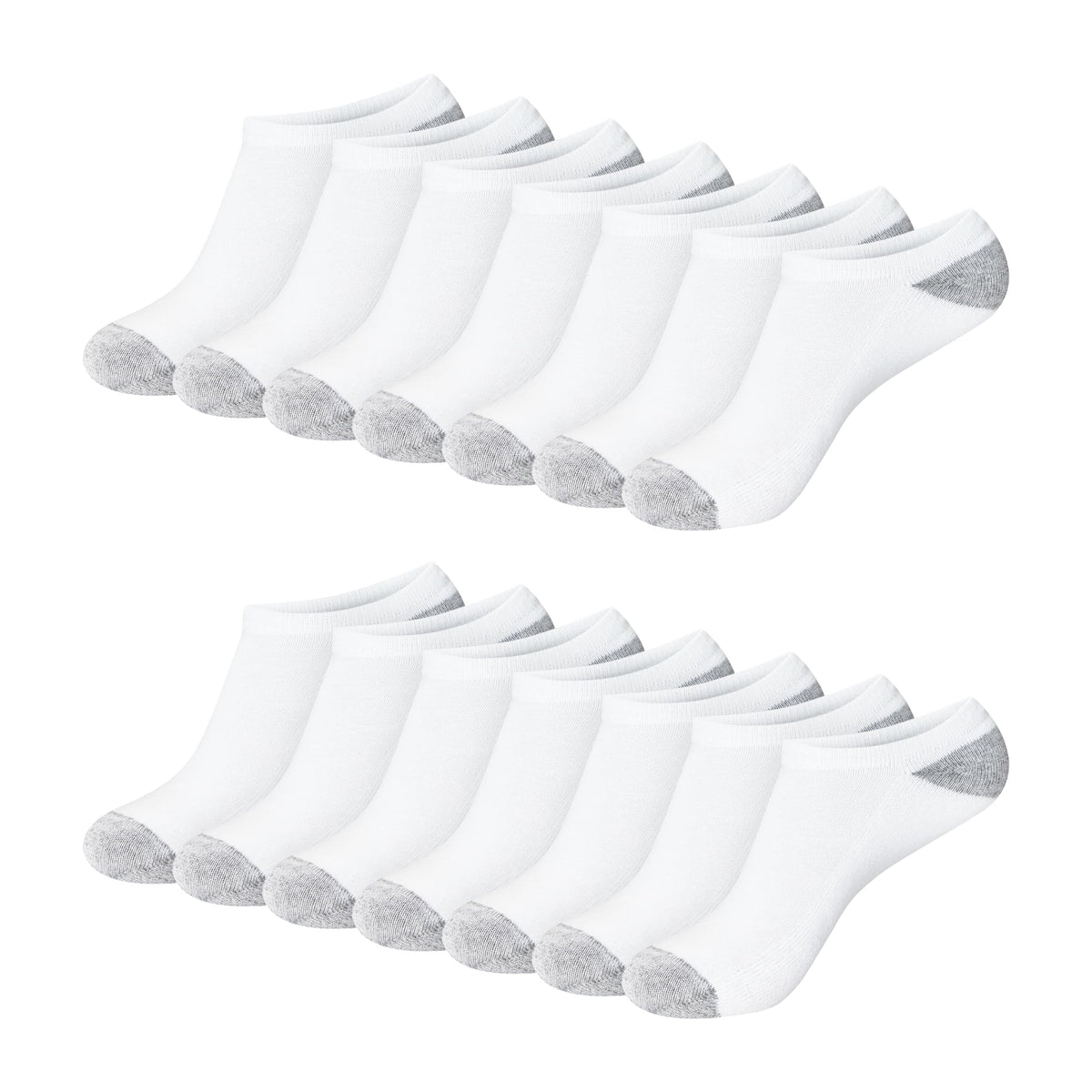 Hanes Womens Value Pack, No Show Soft Moisture-wicking Socks, Available In 10 And 14-packs, White - 14 Pack, 5-9 US