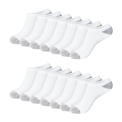 Hanes Womens Value Pack, No Show Soft Moisture-wicking Socks, Available In 10 And 14-packs, White - 14 Pack, 5-9 US