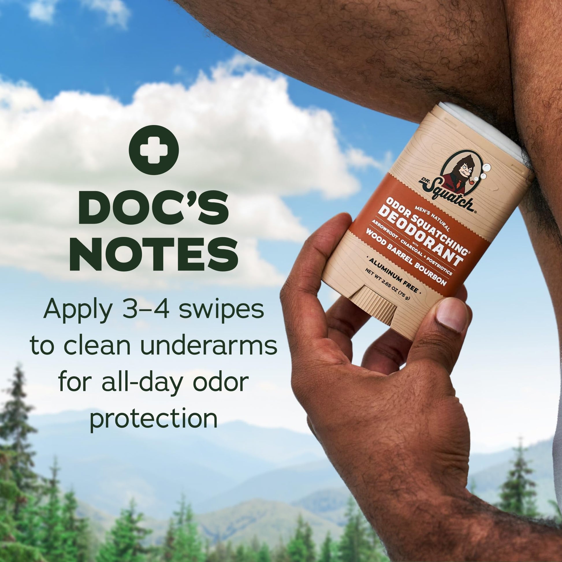 Dr. Squatch Natural Men’s Deodorant – Aluminium Free Natural Deodorant For Men with Charcoal & Postbiotics for 72-Hour Odor Protection – Wood Barrel Bourbon, 2.65oz Stick (2-pack) - Available at All In One Marketplace Canada