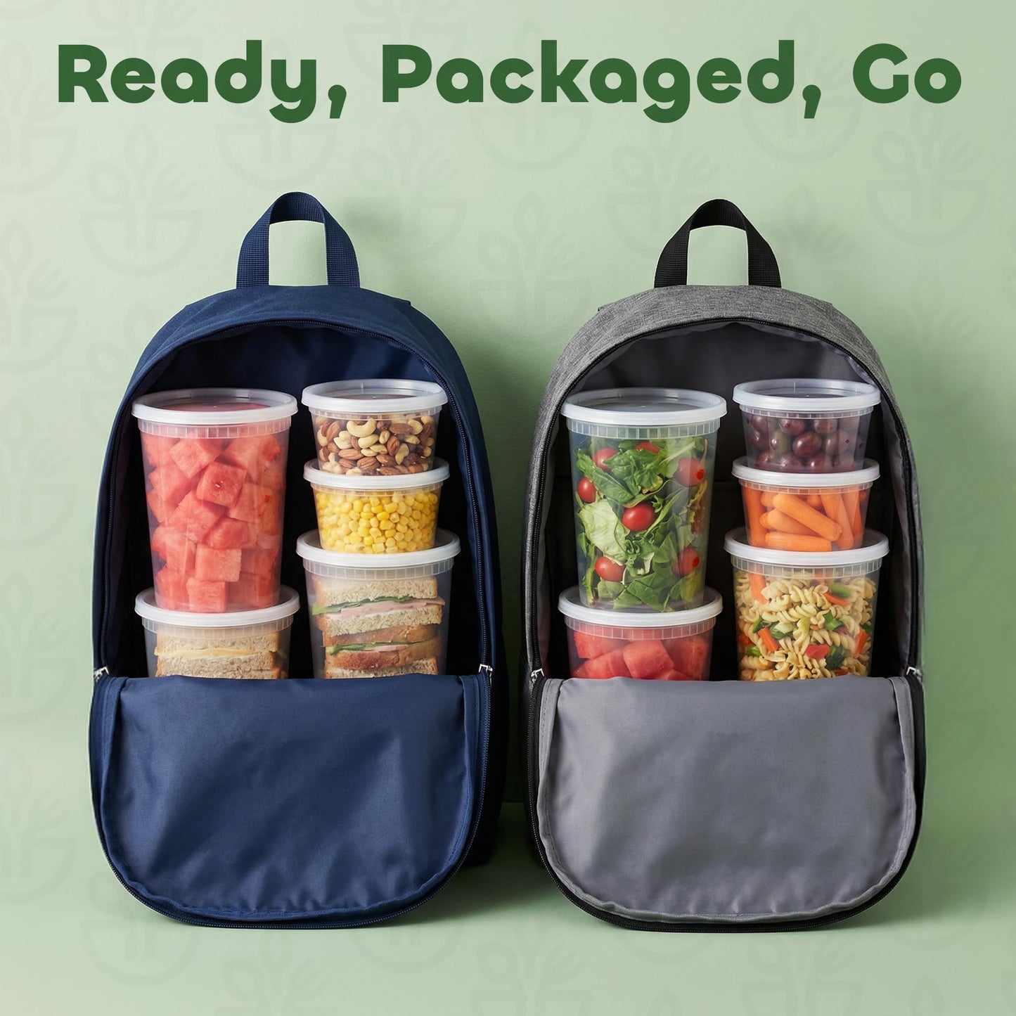 Deli Food Containers with Lids - (48 Sets) 24-32 Oz Quart Size & 24-16 Oz Pint Size Airtight Food Storage Takeout Meal Prep Containers with 54 Lids, BPA-Free, Dishwasher, Microwave Safe - Available at All In One Marketplace Canada