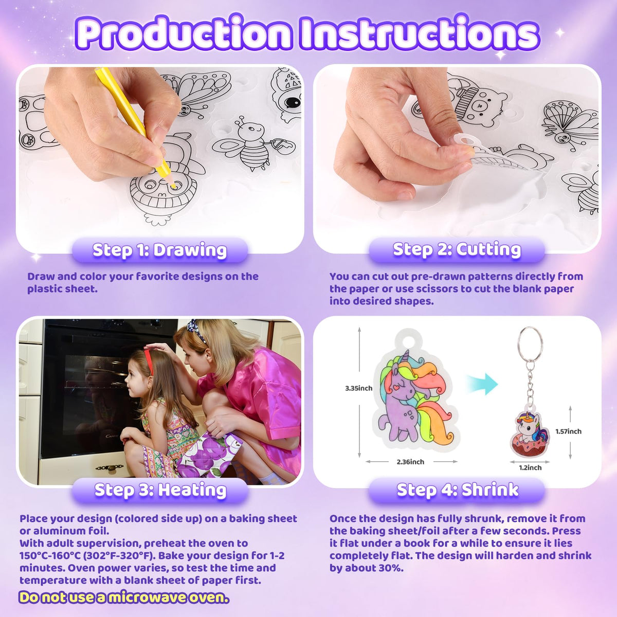 185pcs Shrinky Dink Sheets for Kids, 12 Glow in the Dark Shrink Paper Kit 🍁 All In One Marketplace Canada