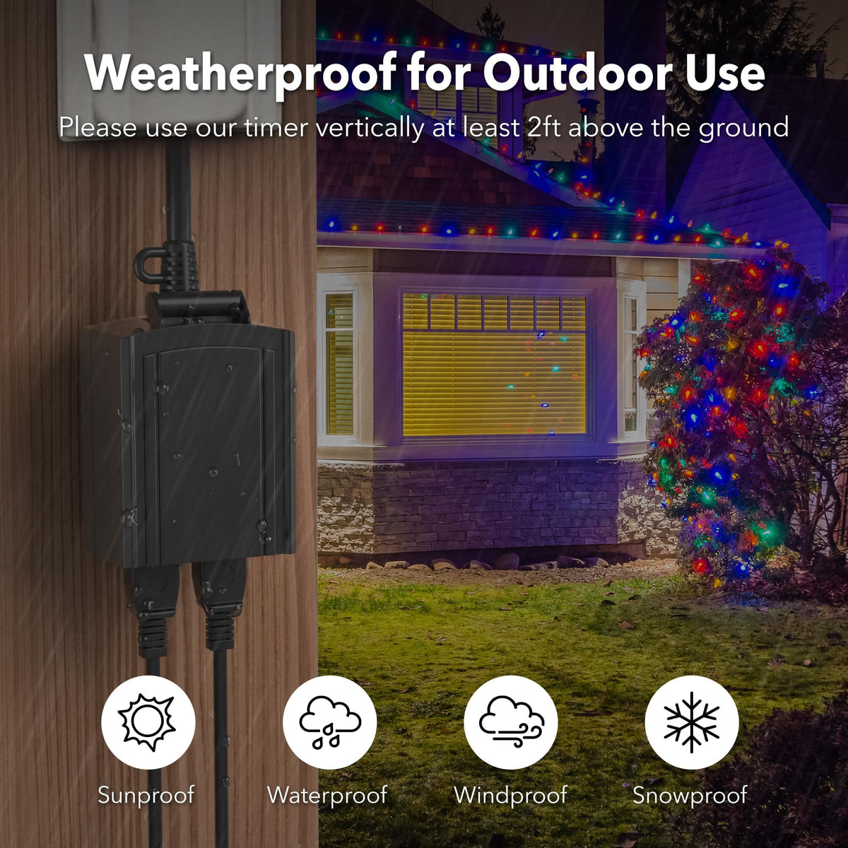 BN-LINK Outdoor 24-Hour Mechanical Timer Outlet, 2 Grounded Outlets 🍁 All In One Marketplace Canada