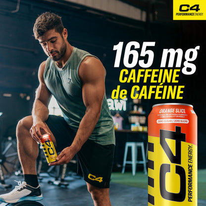 Cellucor C4 Performance Energy Drink, Orange Slice, Carbonated Sugar Free Drink with no Artificial Colours or Dyes, 473mL, 12 count