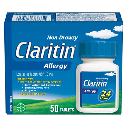 Claritin Allergy Medicine, 24-Hour Non-Drowsy Relief 10 mg, 50 Tablets - Available at All In One Marketplace Canada