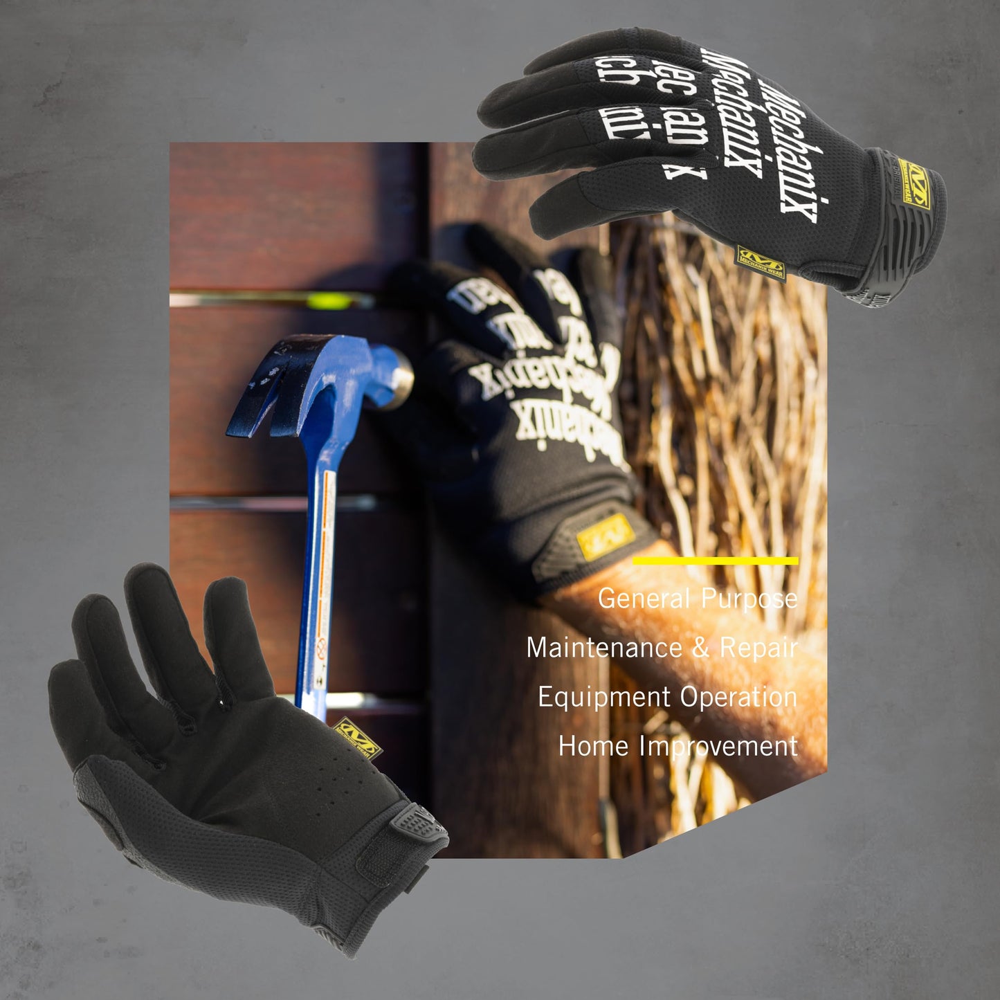 Mechanix Wear: The Original Work Glove with Secure Fit, Synthetic Leather Performance Gloves for Multi-purpose Use, Durable, Touchscreen Capable Safety Gloves for Men (Black, Large) Mechanix Wear
