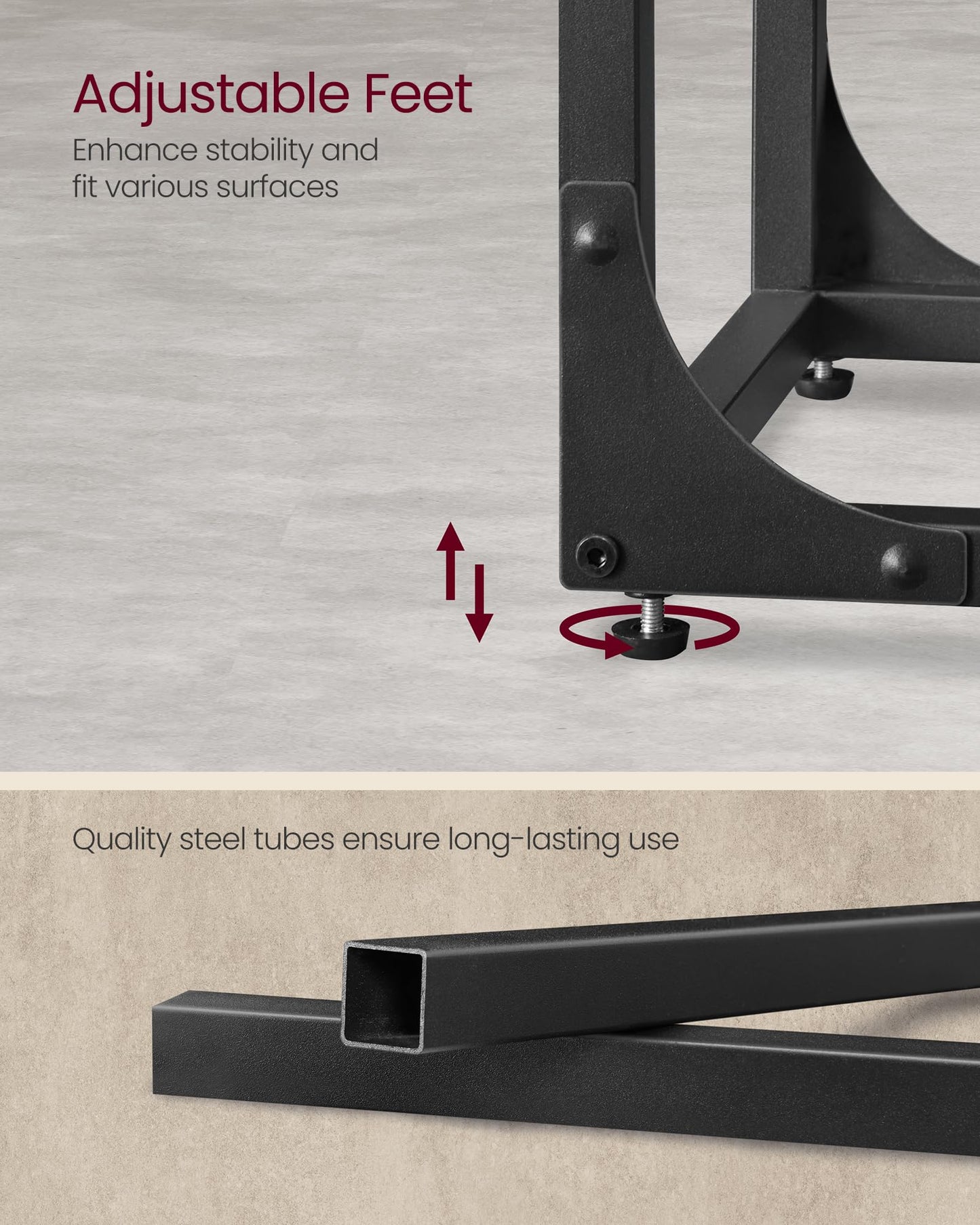 VASAGLE C-Shaped End Table, Small Side Table for Couch, Sofa Table with Metal Frame for Living Room, Bedroom, Bedside, Rustic Brown and Black ULET350B01 - Available at All In One Marketplace Canada