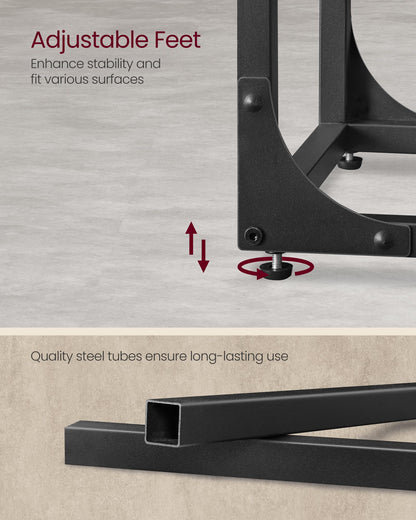 VASAGLE C-Shaped End Table, Small Side Table for Couch, Sofa Table with Metal Frame for Living Room, Bedroom, Bedside, Rustic Brown and Black ULET350B01 - Available at All In One Marketplace Canada