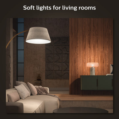 Philips Hue Smart LED A19 Bulb, Warm White Light 2700K, E26 Base, 10.5W, 1100 Lumens, Dimmable, Works with Alexa, Google Assistant, and Apple Home, 1 Pack