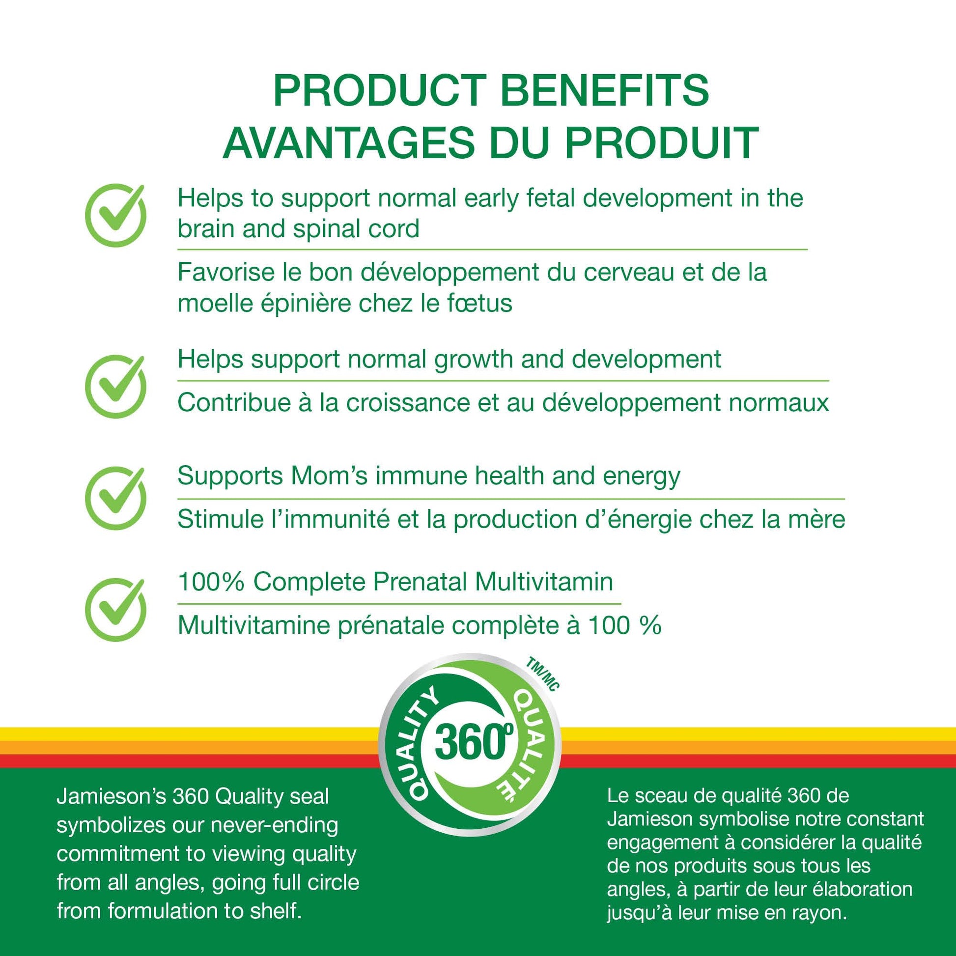 Jamieson Prenatal 100% Complete Multivitamin Chewable Cranberry Apple Flavour, with Folic Acid and Iron. Formulated for Prenatal and Postnatal, and While Breastfeeding, Prevents Neural Tube Defects, No Artificial Colours or Flavours, One Per Day, 60 Count - Available at All In One Marketplace Canada