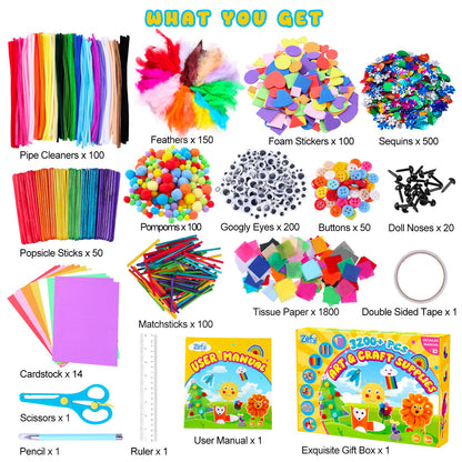 Zefy 3200+ Pcs Arts and Crafts Supplies for Kids 🍁 All In One Marketplace Canada