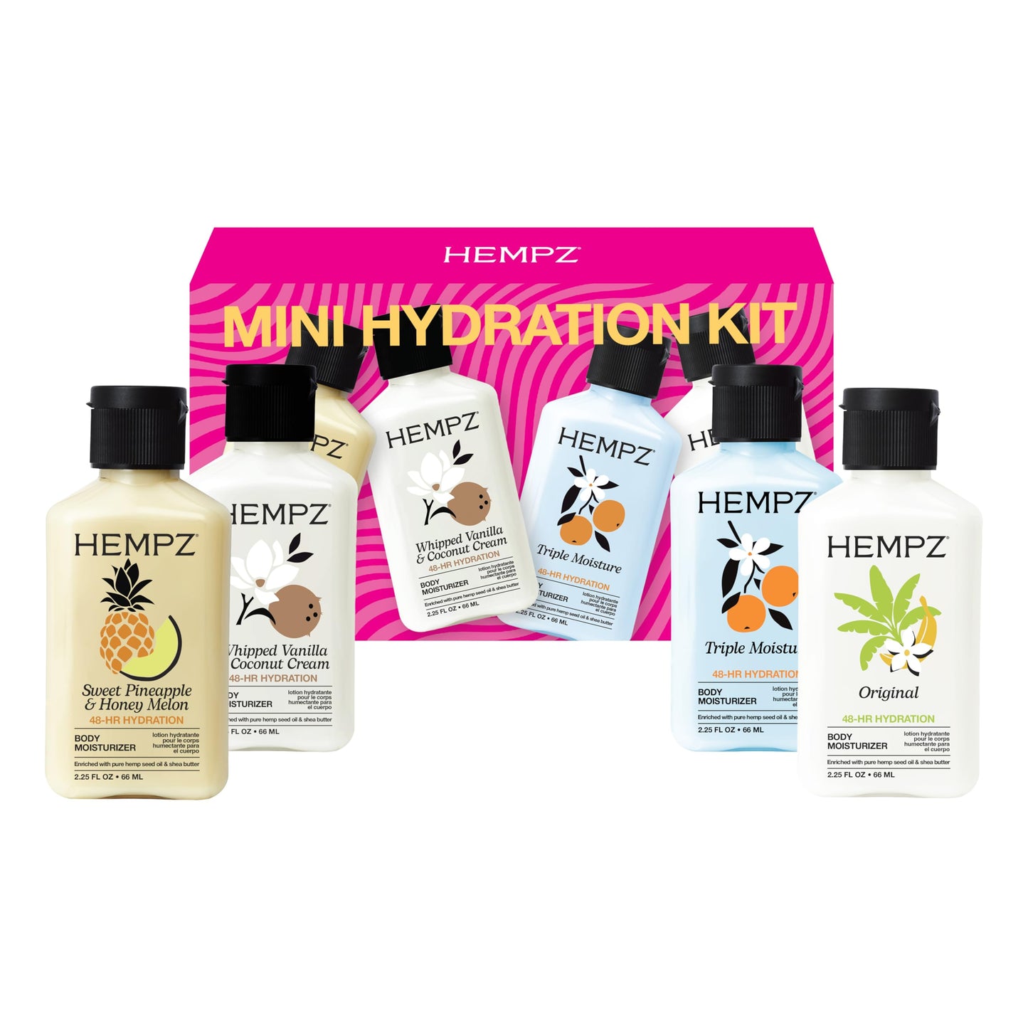 Hempz Mini Moisturizer Kit, Hydration Lotion Set, four piece pack, 2.25 oz - Available at All In One Marketplace Canada