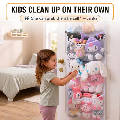 The Original Stuffed Animal Storage (Patent Pending) - Over Door Organizer for Stuffies, Baby Accessories, Toy Plush Storage / Hammock Hanging Storage Net Big Girls Toddler Large Bag Animals stuffy