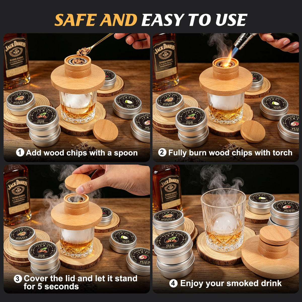 Christmas Stocking Stuffers Gifts for Men, Whisky Smoker Kit, No Butane 🍁 All In One Marketplace Canada