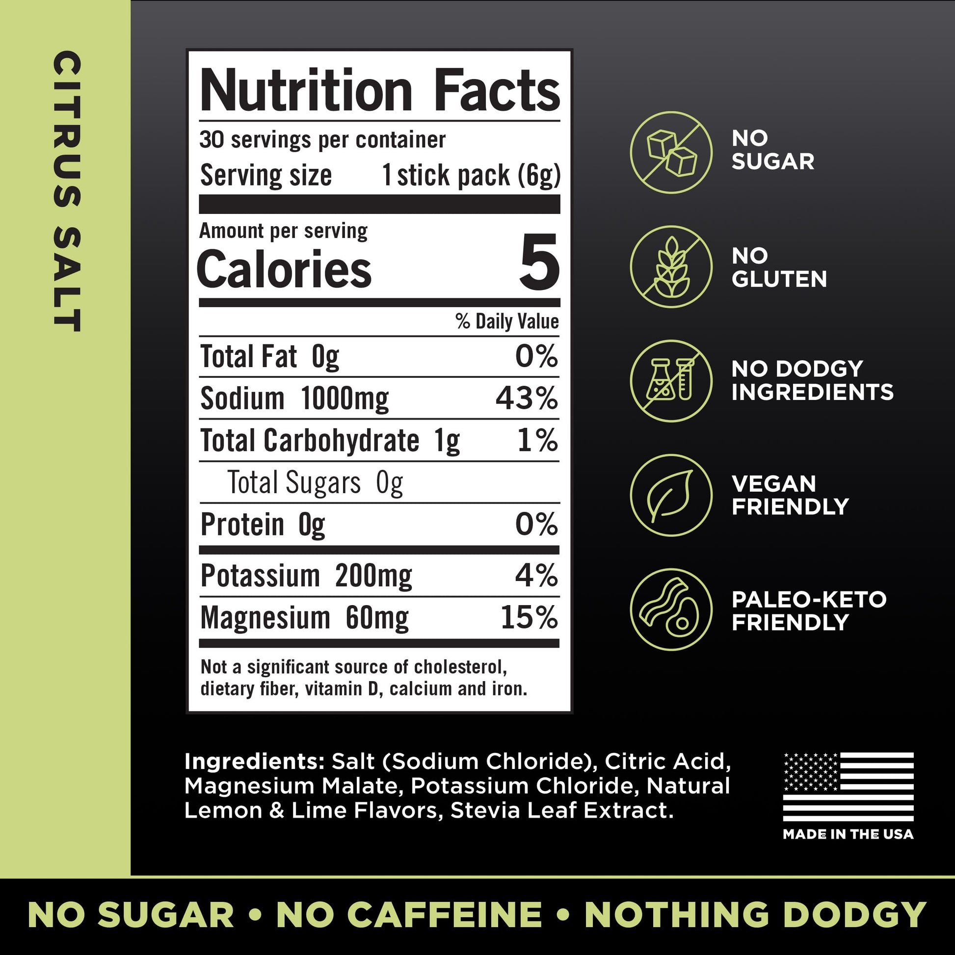 Drink LMNT Zero Sugar Electrolytes - Citrus Salt | Drink Mix | 30-Count