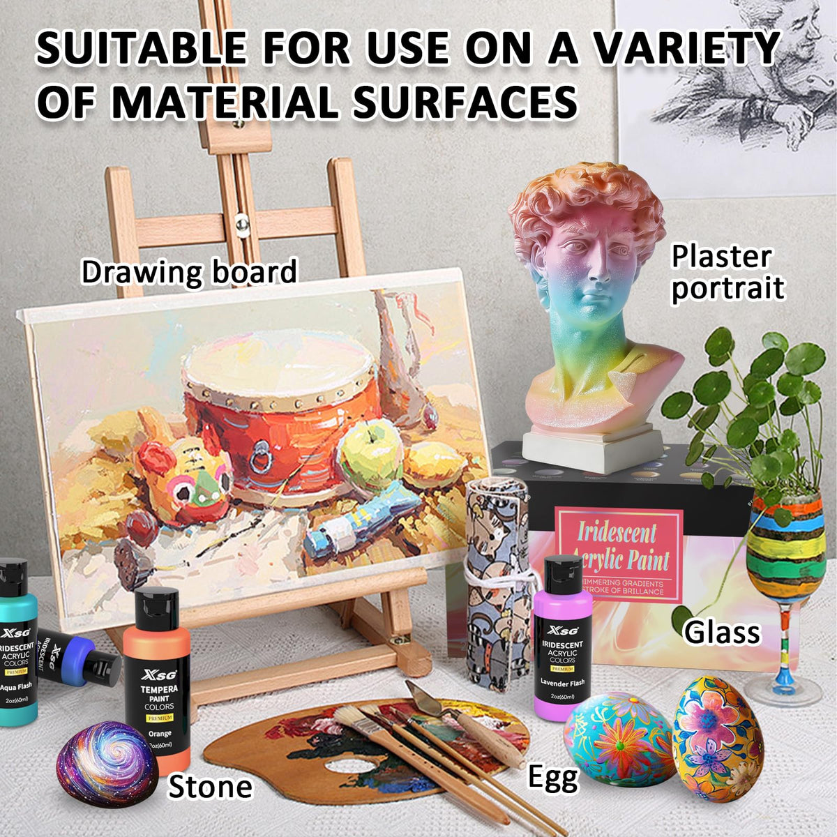Iridescent Acrylic Paint Set - 24 Chameleon Colors 2oz/60ml 🍁 All In One Marketplace Canada