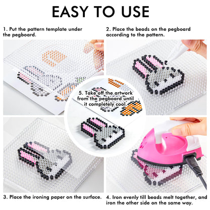 30,000 Fuse Beads Kit-30 Individual Packs of Iron Beads Set with 3 Pegboards, 5 Ironing Paper, 10 Patterns, Gifts for Birthday Christmas, Multicolor 5mm Melty Beads Bulk Refill Kit 🍁 All In One Marketplace Canada