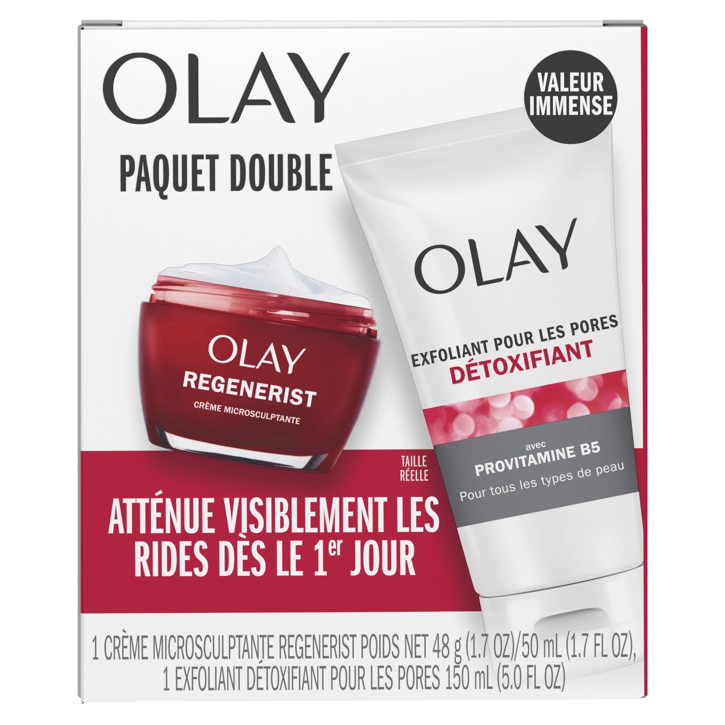 Olay Regenerist Advanced Anti Aging Duo Pack, Micro-sculpting Cream with Hyaluronic Acid and Niacinamide 50 mL, Pore Cleanser, 150 mL 🍁 All In One Marketplace Canada