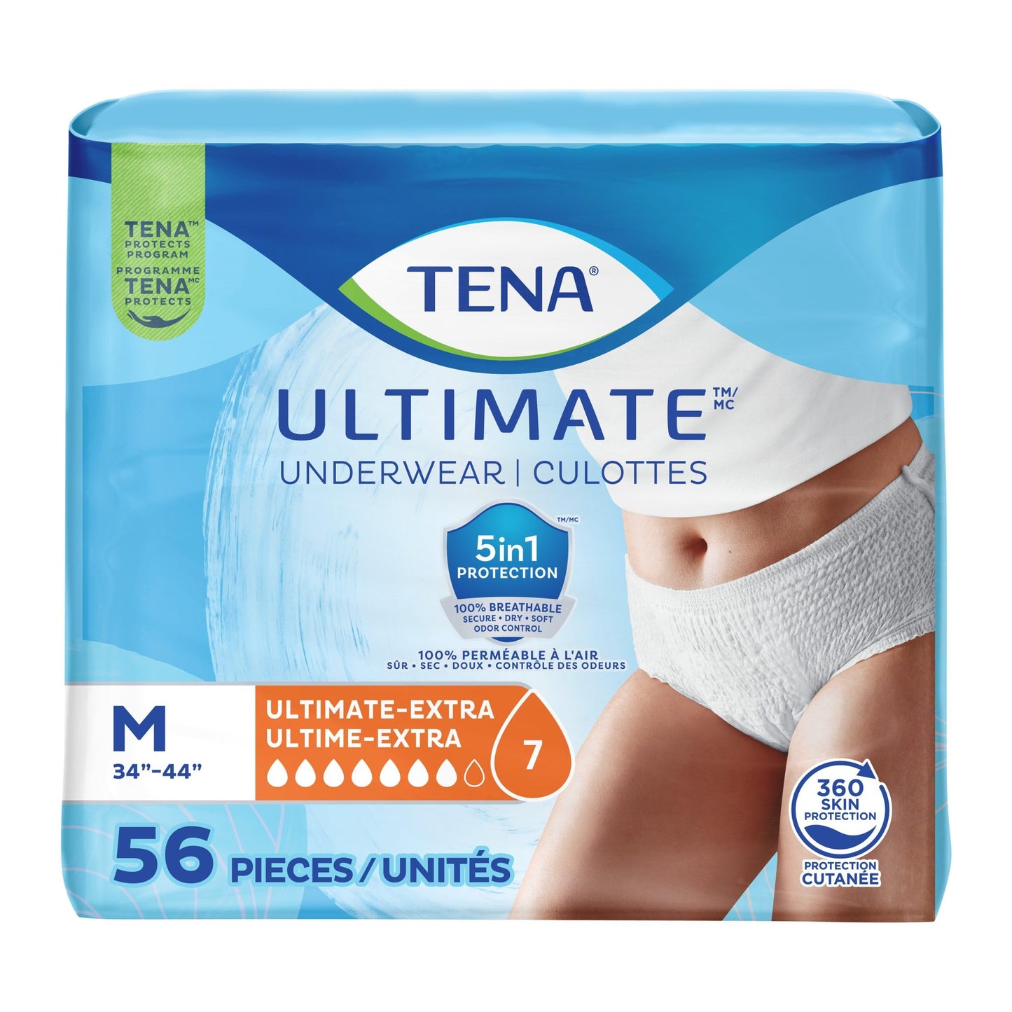 TENA Adult Incontinence, Discrete Disposable, Underwear, Comfortable Fit, Ultimate Absorption Protection, Unisex, Medium (M), 56 Count 🍁 All In One Marketplace Canada