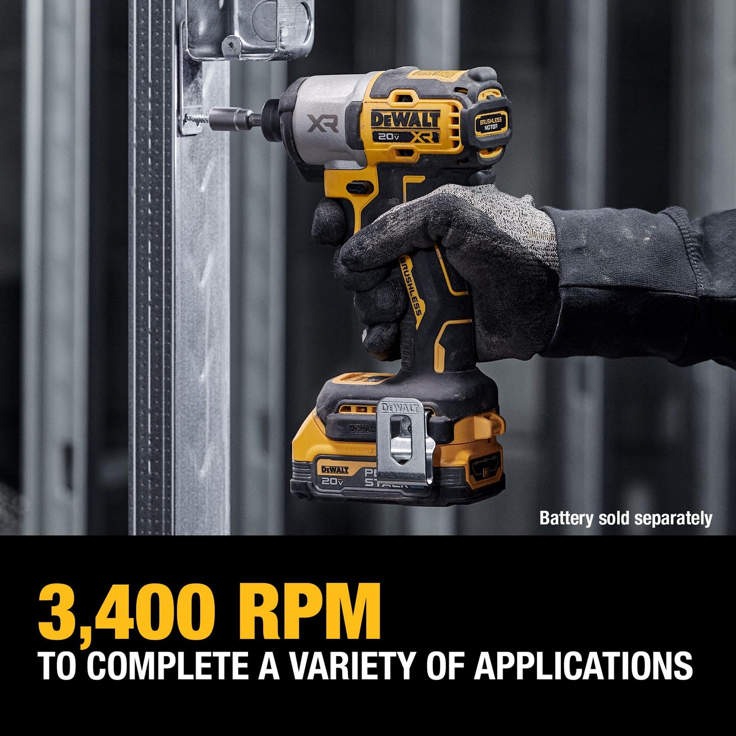 DEWALT 20V MAX XR Cordless Impact Driver, Brushless, 3-Speed, Tool Only (DCF845B) DEWALT