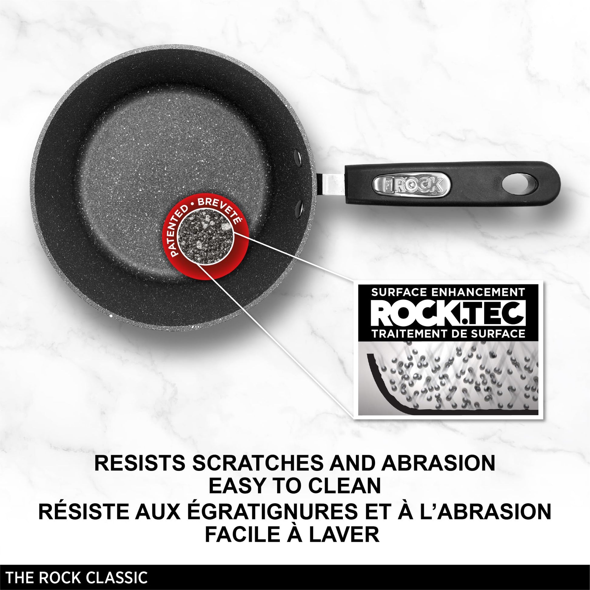 Starfrit The Rock 2.8L (3Qt) Non-Stick Saucepan - Durable Forged Aluminum - Oven Safe - PFOA Free - Easy to Clean - Black Starfrit