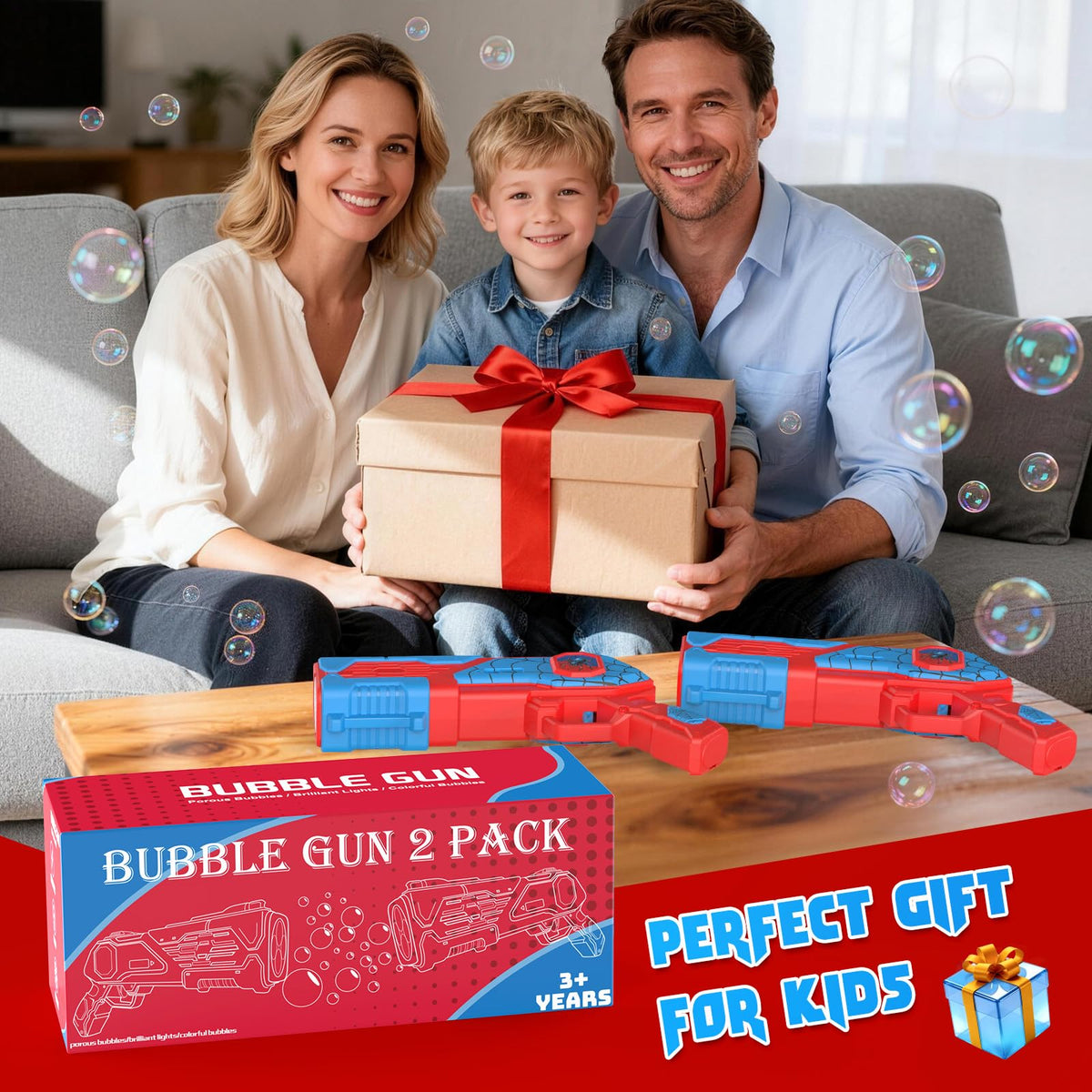 2PCS Bubble Gun for Kids, Spider Bubble Machine Gun with 4 Bubble Solution, Outdoors Toy, Easter, Halloween, Christmas, Party Favors, Birthday Gifts for Boys & Girls Ages 3 4 5 6 7 8 🍁 All In One Marketplace Canada