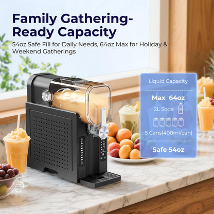 Slushie Machine, No Ice Needed Slushy Maker for Home, Real-Time Temp Display, Frozen Drink Maker with 6 Preset Programs for Ice Cream, Frappés, Milk Shake and More, Black, 1 Pack+3Modes - Available at All In One Marketplace Canada