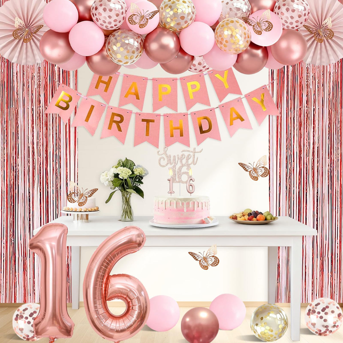 Juesly Sweet 16 Birthday Decorations for Girls Rose Gold 50pcs 🍁 All In One Marketplace Canada