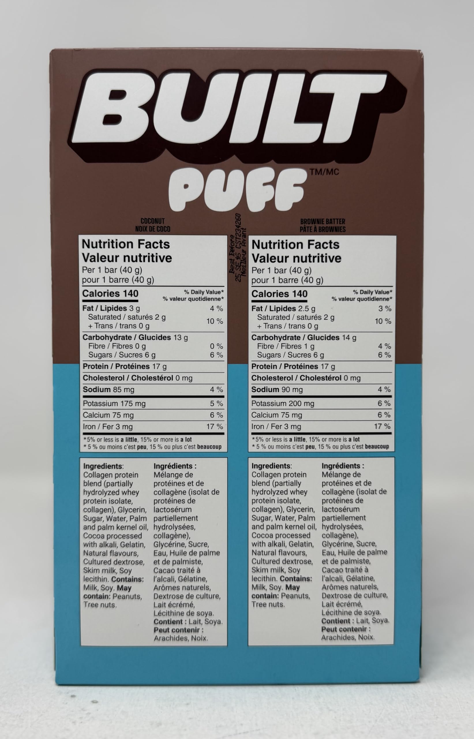 BUILT Puff Protein Bars – Variety Pack, 14-Count (560g) Soft & Chewy High-Protein Snack