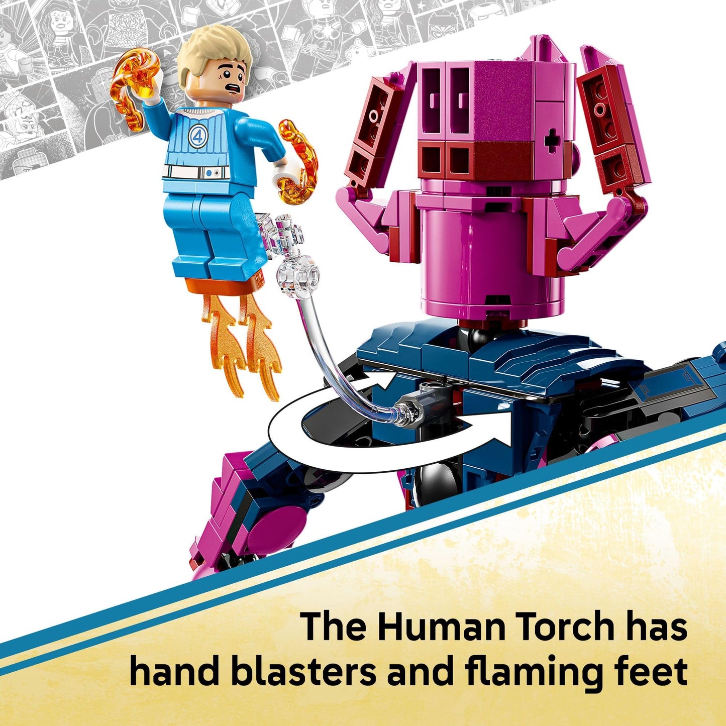 LEGO Marvel Fantastic Four vs. Galactus Construction Figure - Super Hero Building Toy - 4 Minifigures, Including The Thing, Invisible Woman and Human Torch - Gift for Kids, Boys and Girls, 9+ 76316 LEGO