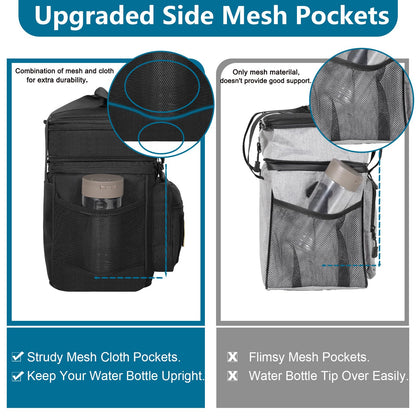 Tactical Lunch Box Cooler Bag - Expandable Insulated Lunch Bag for Men Daily - Large Lunchbox for Adults Work Shifts Outdoor Trips Black 16L - Available at All In One Marketplace Canada