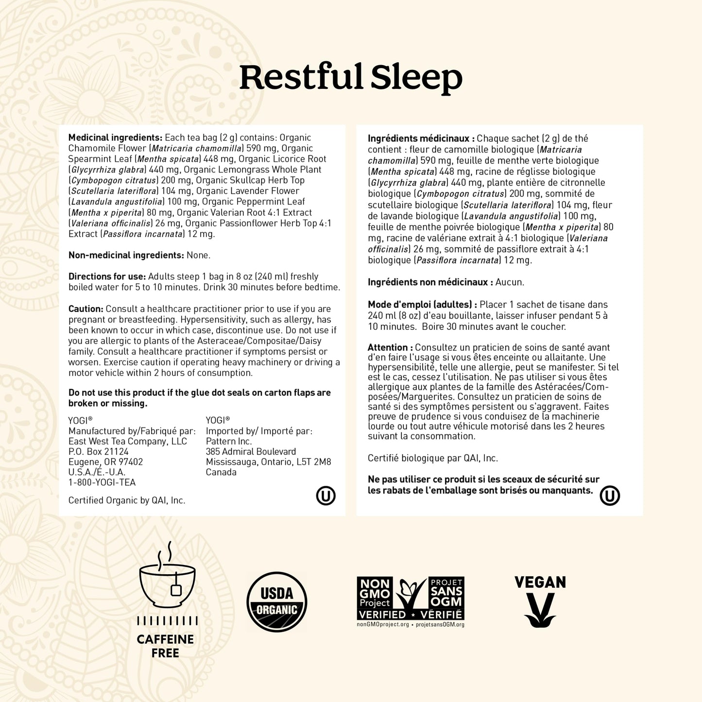 Yogi Restful Sleep Tea - 6 Pack, 96 Tea Bags