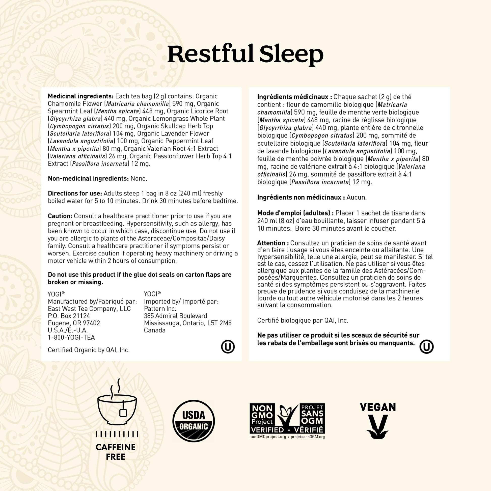 Yogi Restful Sleep Tea - 6 Pack, 96 Tea Bags