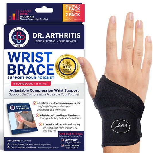 Doctor Developed Premium Copper Lined Wrist Support/Wrist Brace/Hand Support/Strap [single] & Doctor Handbook— Relieve Wrist Injuries, Arthritis, Sprains (Wrist Brace - Medium)