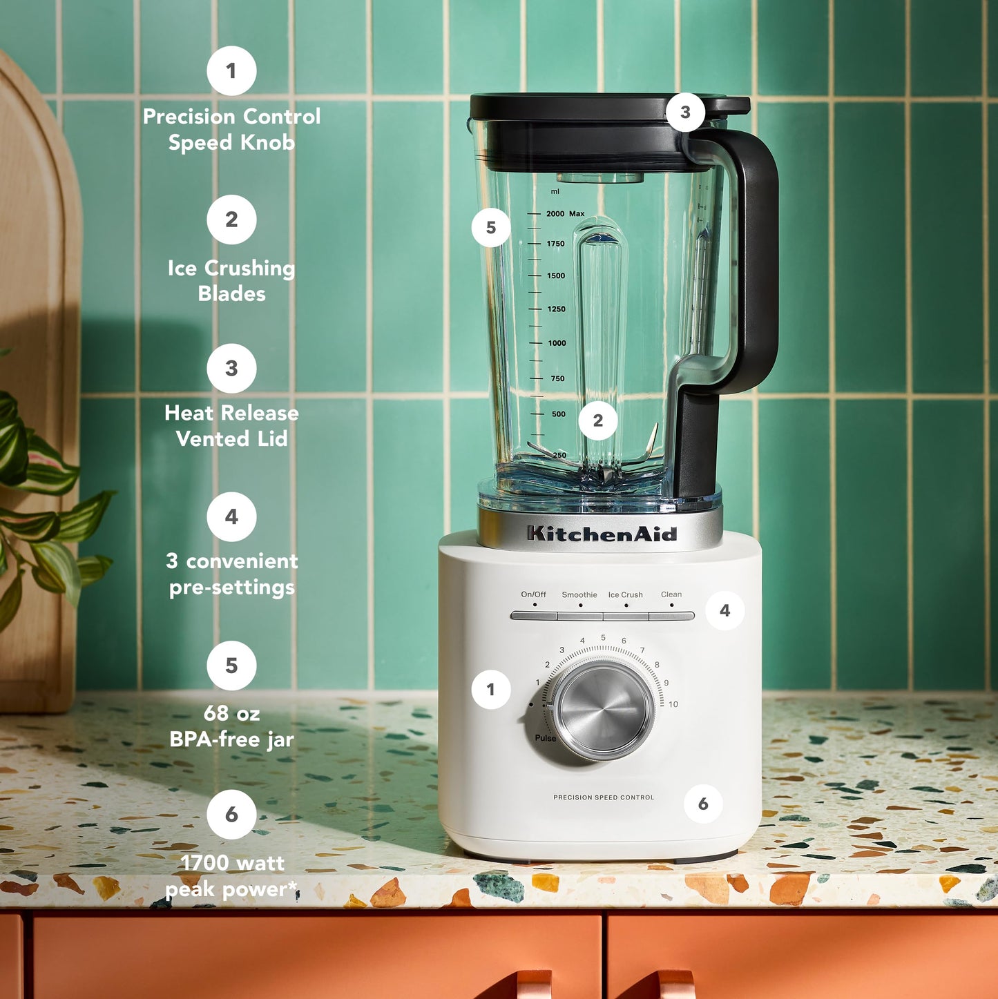 KitchenAid® Pure Power Blender KSB2072PL - Porcelain 🍁 All In One Marketplace Canada