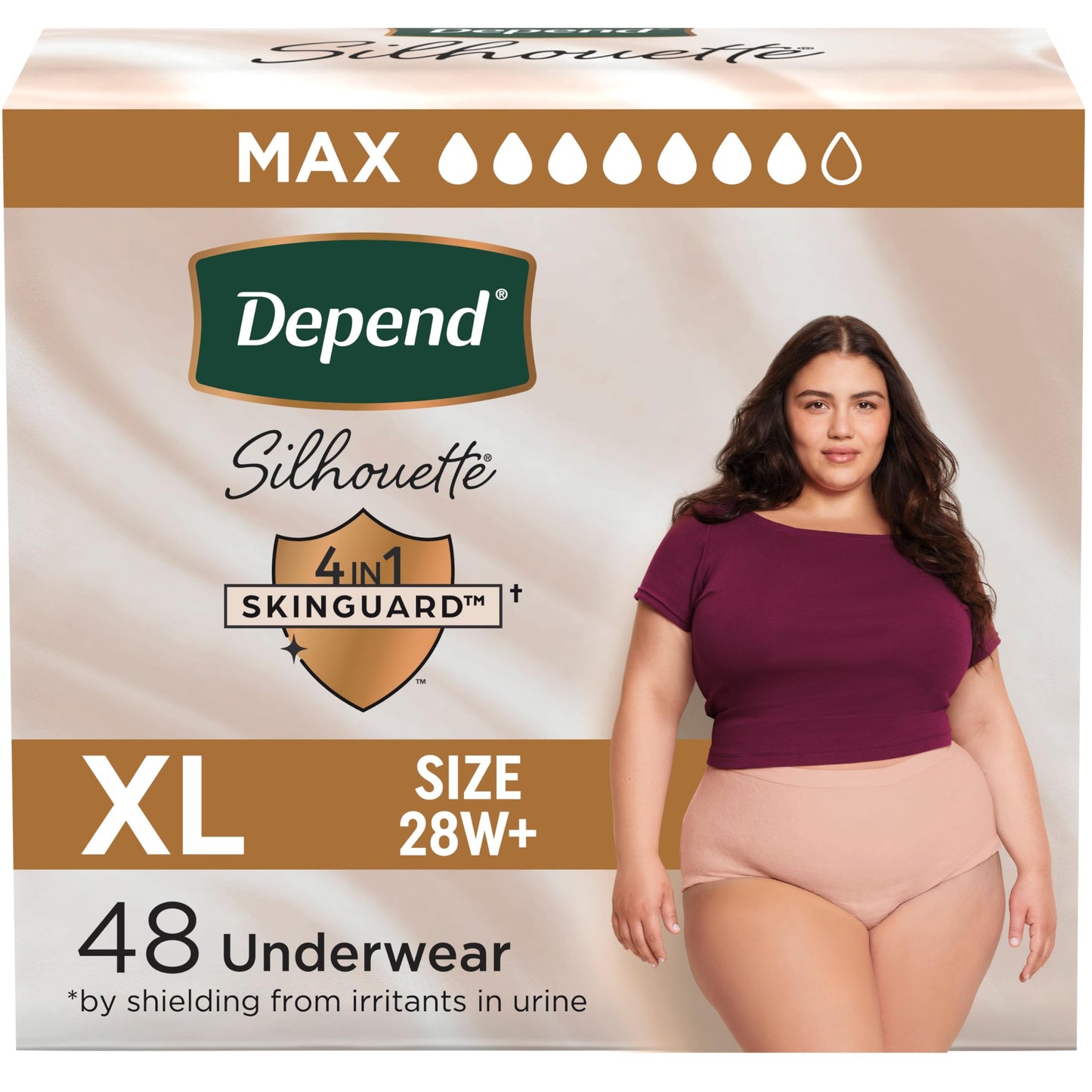Depend Silhouette Adult Incontinence Underwear for Women, Maximum Absorbency, XL, Pink, 48 Count (2 Packs of 24) Depend