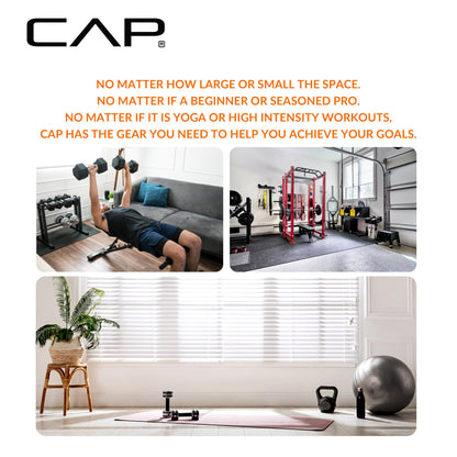 CAP Barbell Yoga Mat 1/2" Thick with Carrying Strap - High Density Exercise Mat for Yoga, Pilates, Stretching, Floor & Fitness Workouts - 68''x24''x1/2" | Black