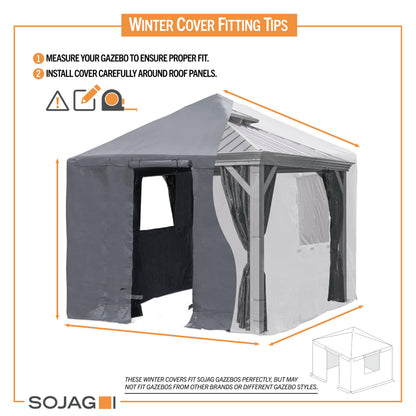 Sojag Winter Cover for Gazebos, Waterproof 8' x 8' Gazebo Accessory with Roll-Up Door, and Vented Panels, All-Season Outdoor Storage 🍁 All In One Marketplace Canada