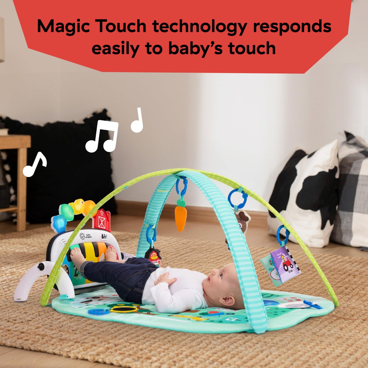 Baby Einstein Farm Explorers 4-in-1 Kickin’ Tunes Musical Meadow Music & Language Discovery Gym, Ages 0 Months and Up 🍁 All In One Marketplace Canada